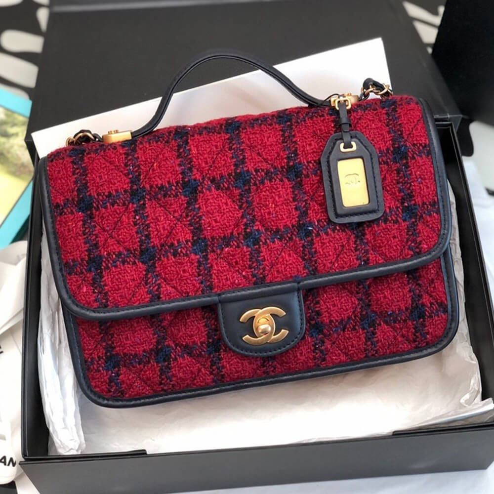 SMALL FLAP BAG WITH TOP HANDLE