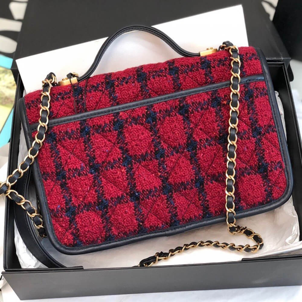 SMALL FLAP BAG WITH TOP HANDLE
