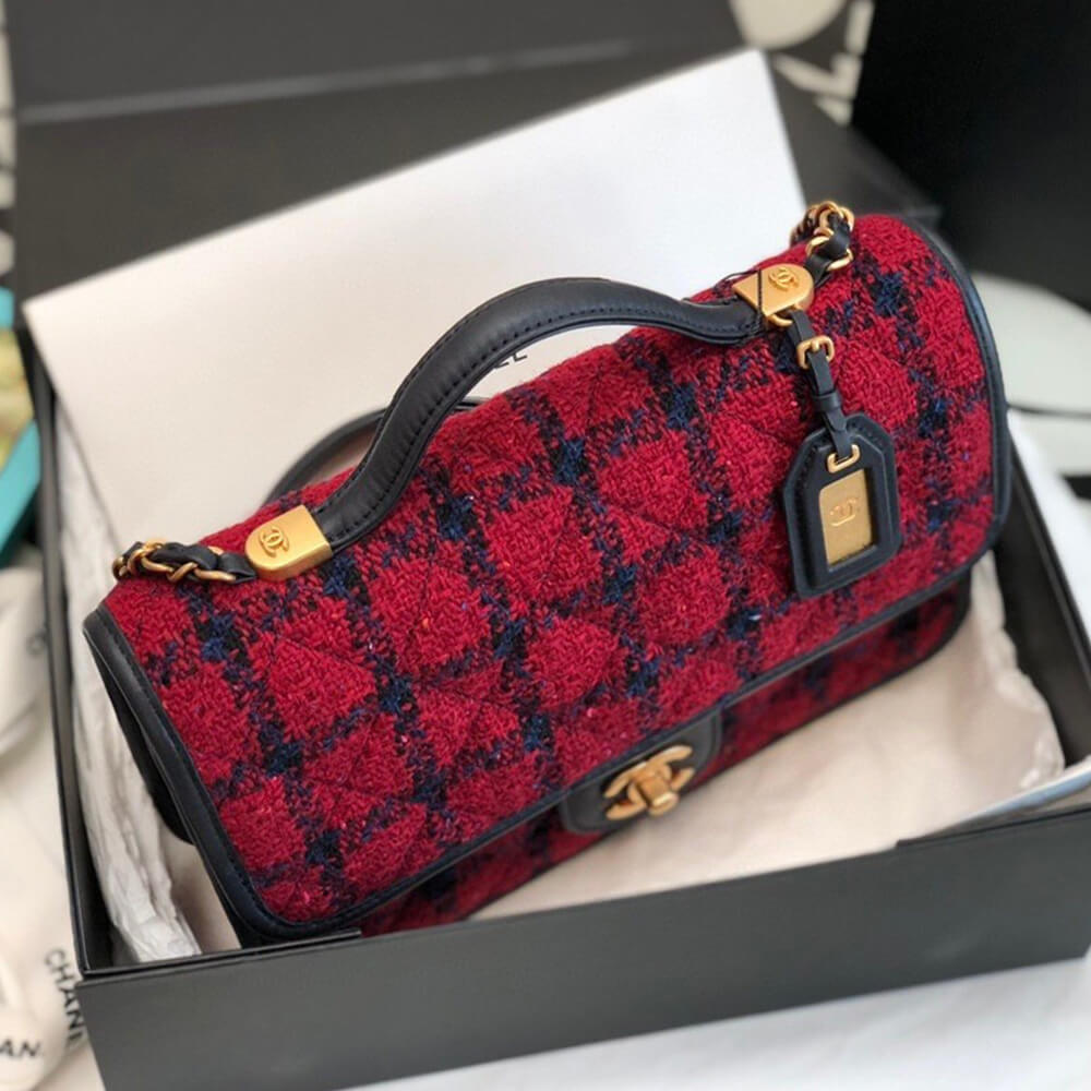 SMALL FLAP BAG WITH TOP HANDLE