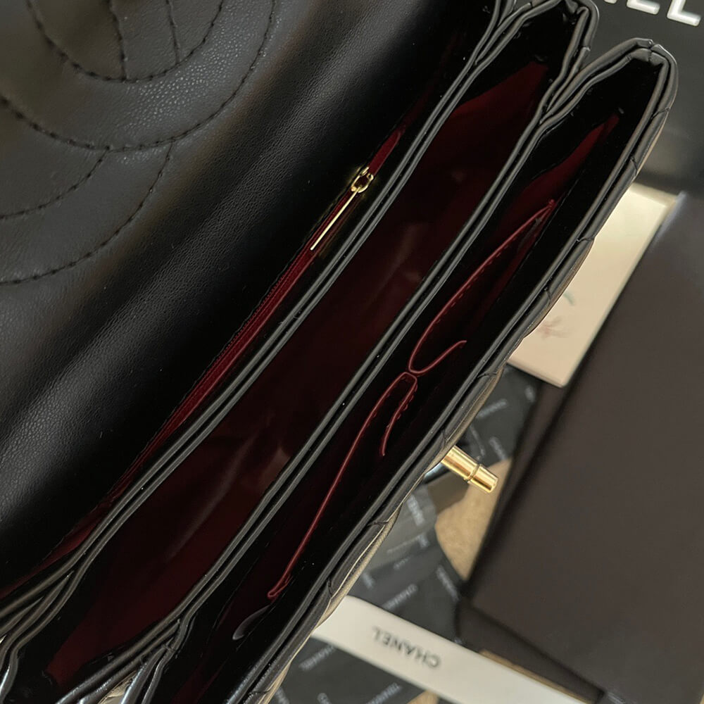 Ch*el flap bag with top handle