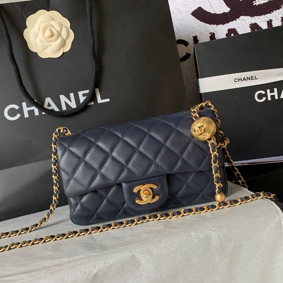 Ch*el pearl crush mini rectangular flap