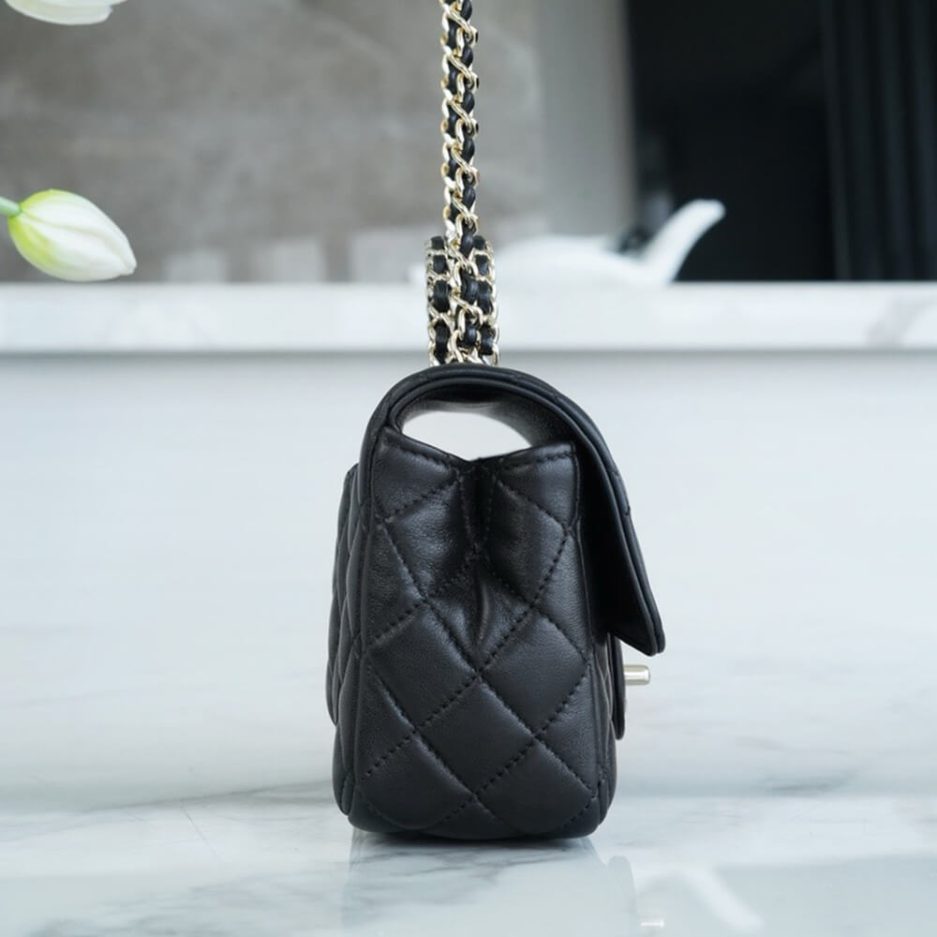 Ch*el mini flap with top handle