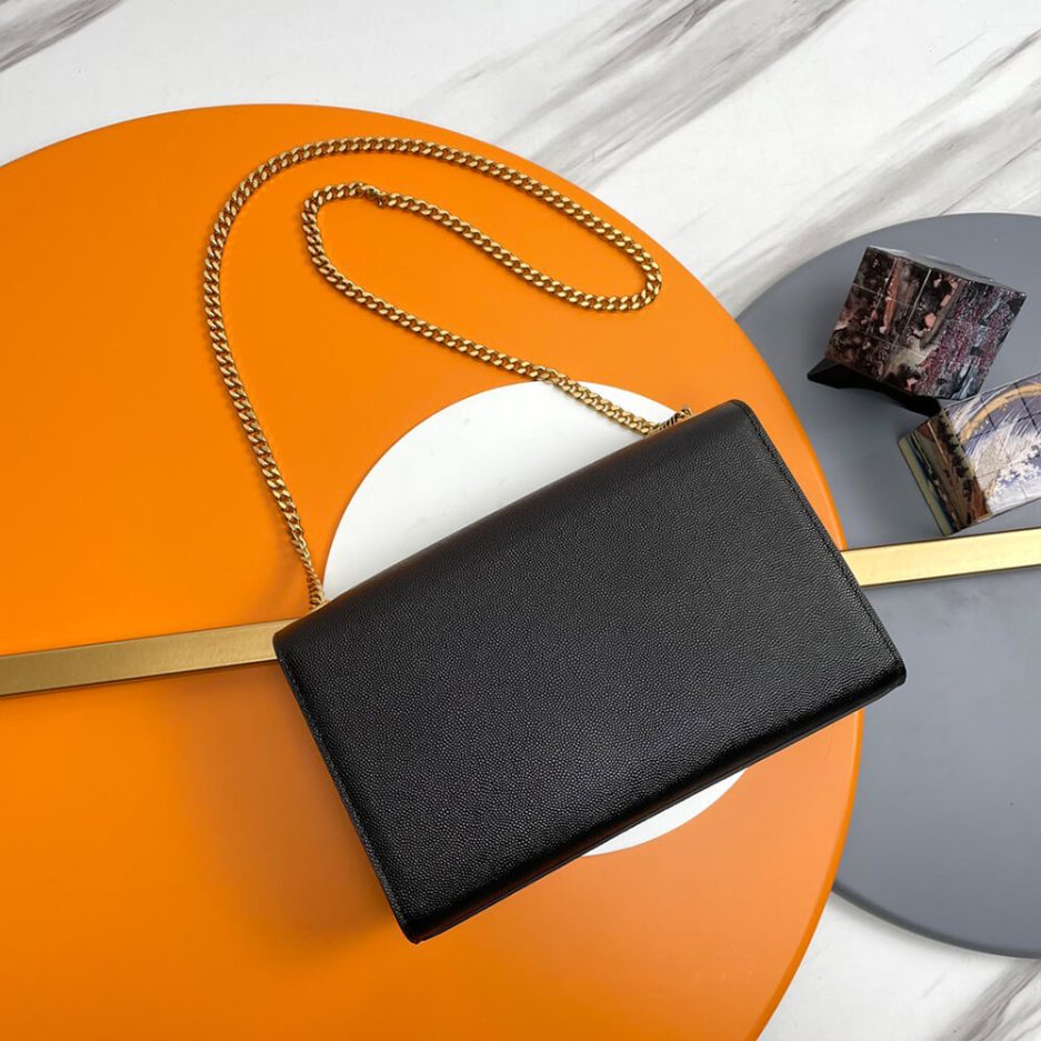 KATE MEDIUM CHAIN BAG IN GRAIN DE POUDRE EMBOSSED LEATHER
