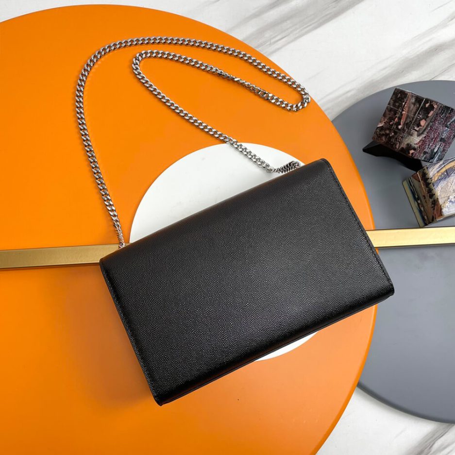 KATE MEDIUM CHAIN BAG IN GRAIN DE POUDRE EMBOSSED LEATHER