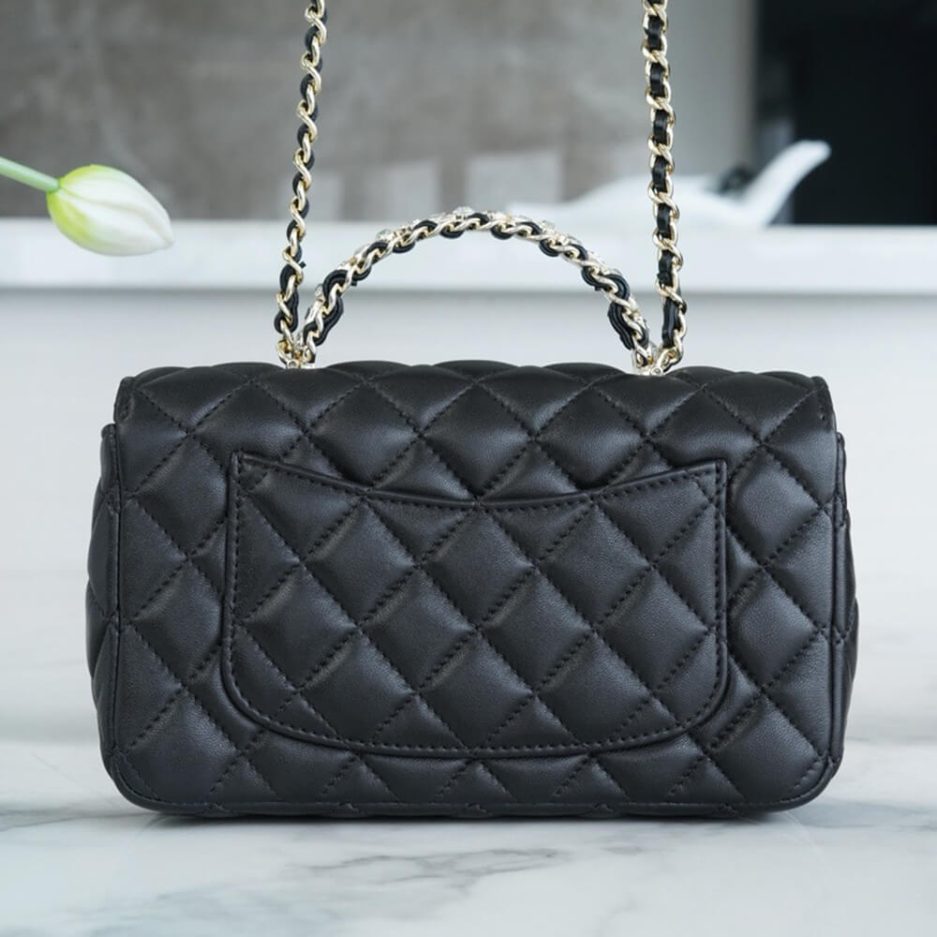 Ch*el mini flap with top handle