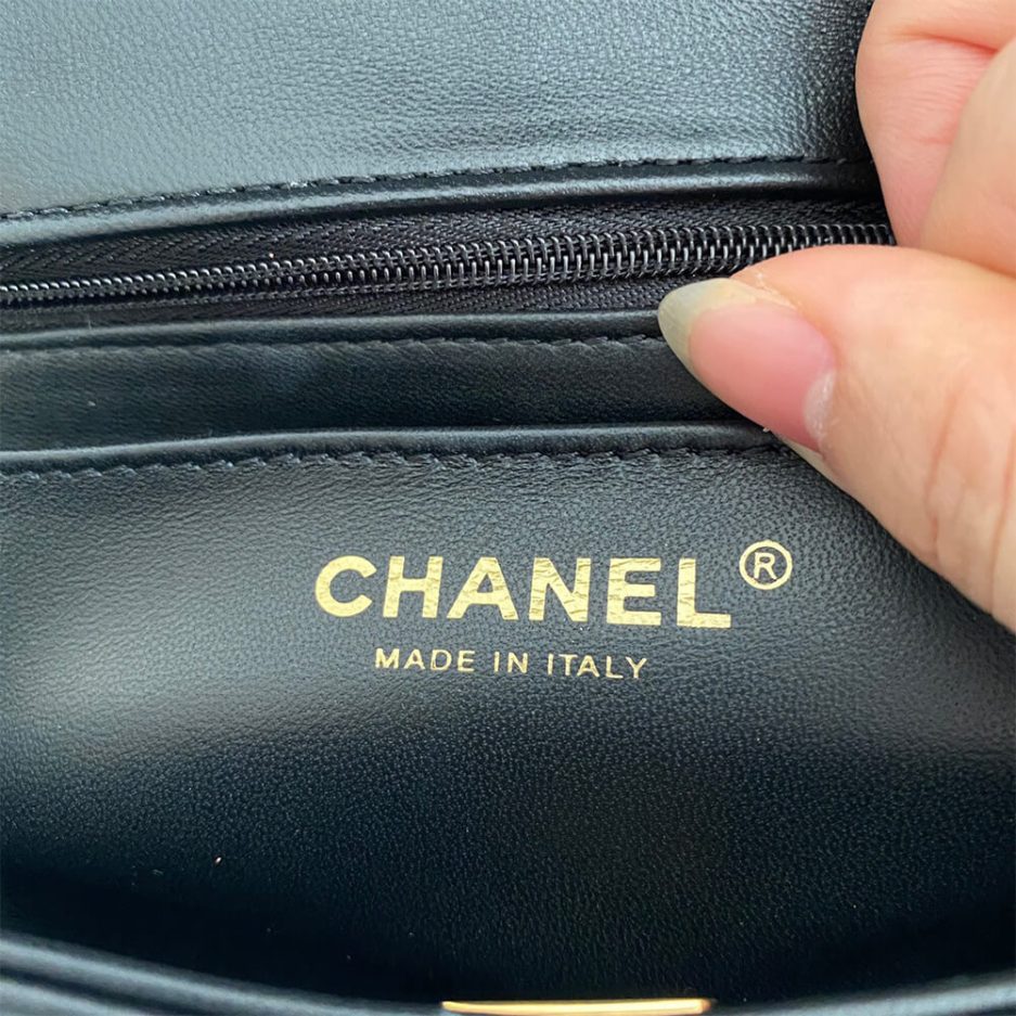 Ch*el mini flap with top handle
