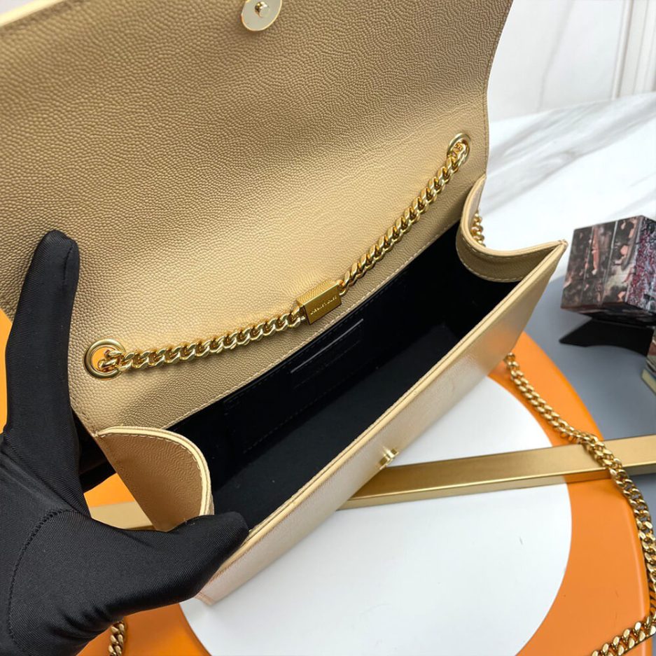 KATE MEDIUM CHAIN BAG IN GRAIN DE POUDRE EMBOSSED LEATHER