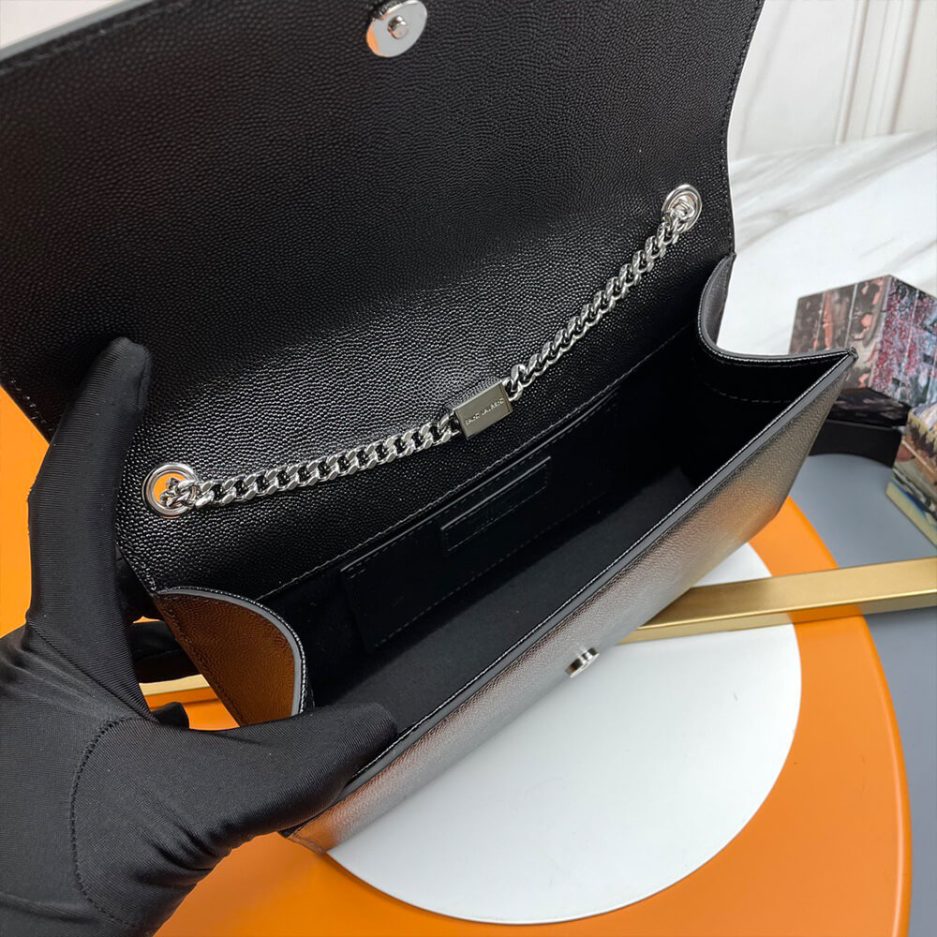 KATE MEDIUM CHAIN BAG IN GRAIN DE POUDRE EMBOSSED LEATHER