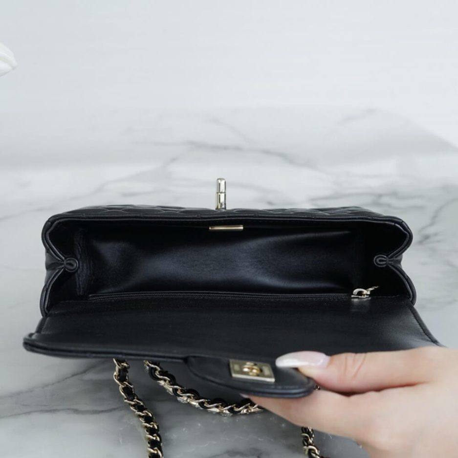 Ch*el mini flap with top handle