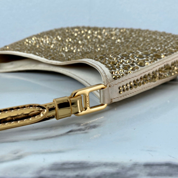 Pra*a cleo satin bag with appliqués