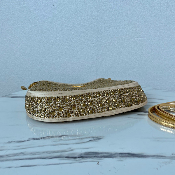 Pra*a cleo satin bag with appliqués