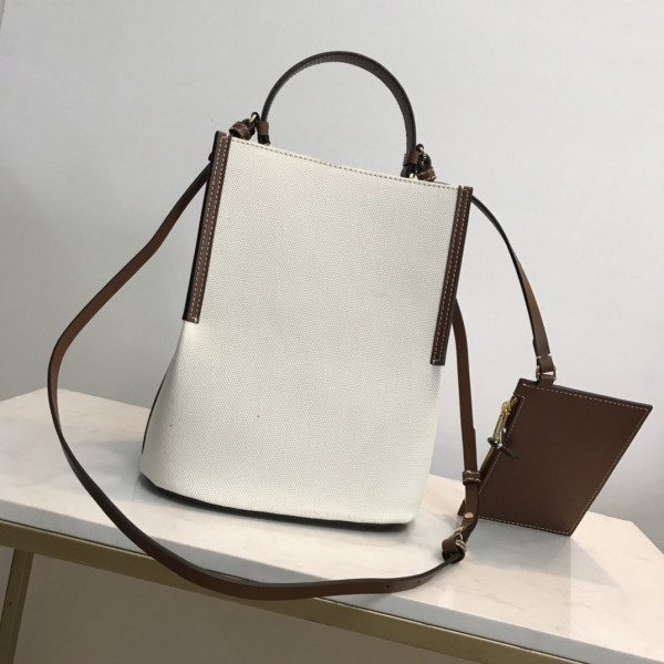 B**rry small logo graphic cotton canvas peggy bucket bag