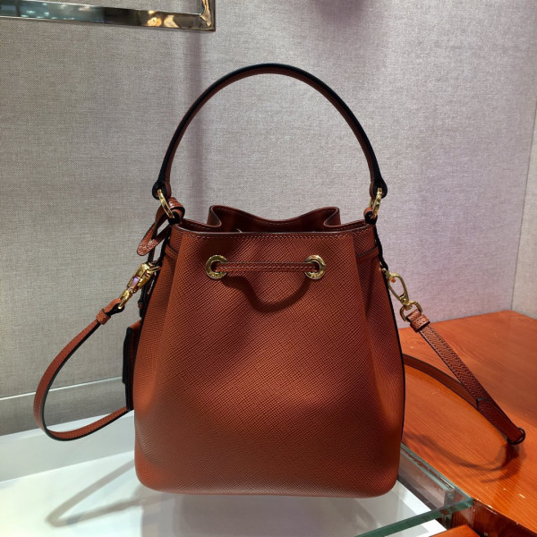 Pra*a saffiano leather bucket bag