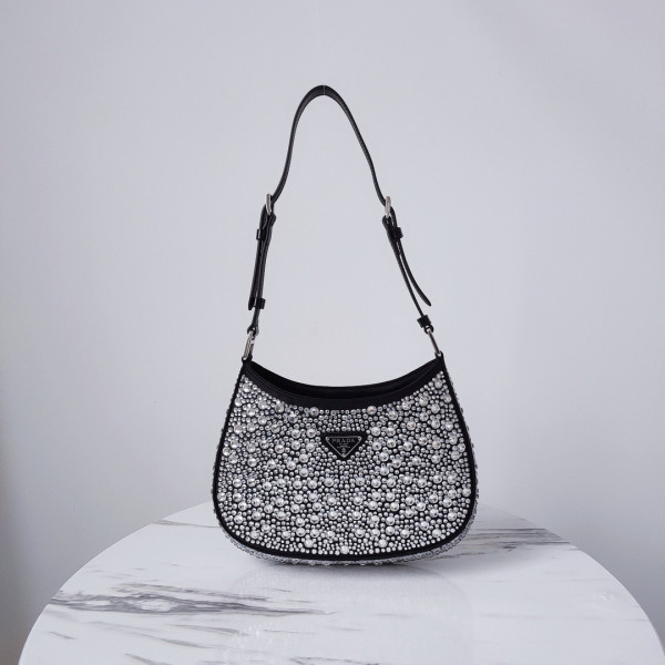 Pra*a cleo satin bag with appliqués