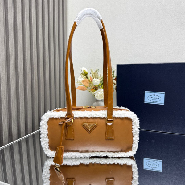 Pra*a medium shearling two-handle bag