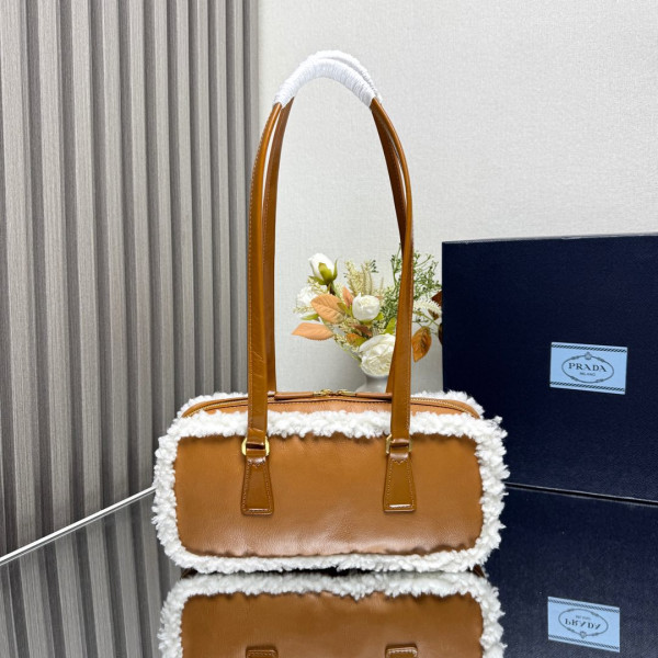 Pra*a medium shearling two-handle bag