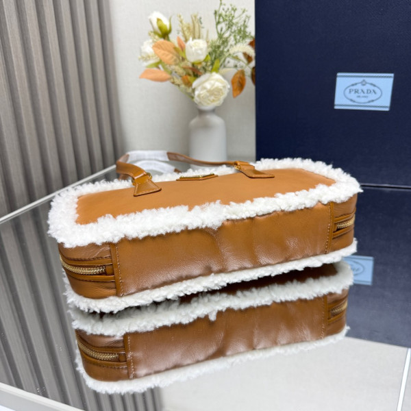 Pra*a medium shearling two-handle bag