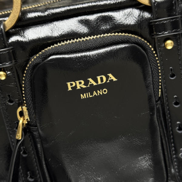 Pra*a dangle medium leather top-handle bag